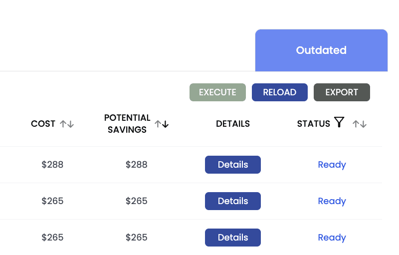 Export Savings Report from Finder